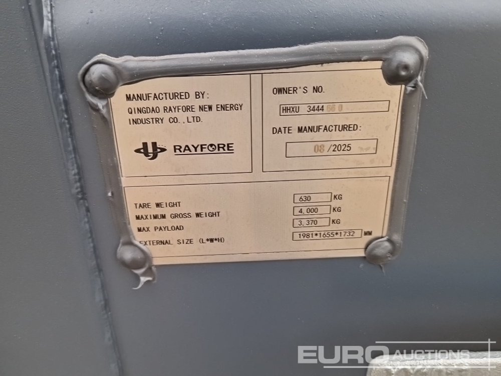 Unused 2025 Rayfore 7' Container, Side Door (1981 x 1655 x 1732mm), Max Load 3370Kg / Contenedor 3,28 m2, Máxima Carga 3370Kg - Seecontainer: das Bild 5 Unused 2025 Rayfore 7' Container, Side Door (1981 x 1655 x 1732mm), Max Load 3370Kg / Contenedor 3,28 m2, Máxima Carga 3370Kg - Seecontainer: das Bild 5