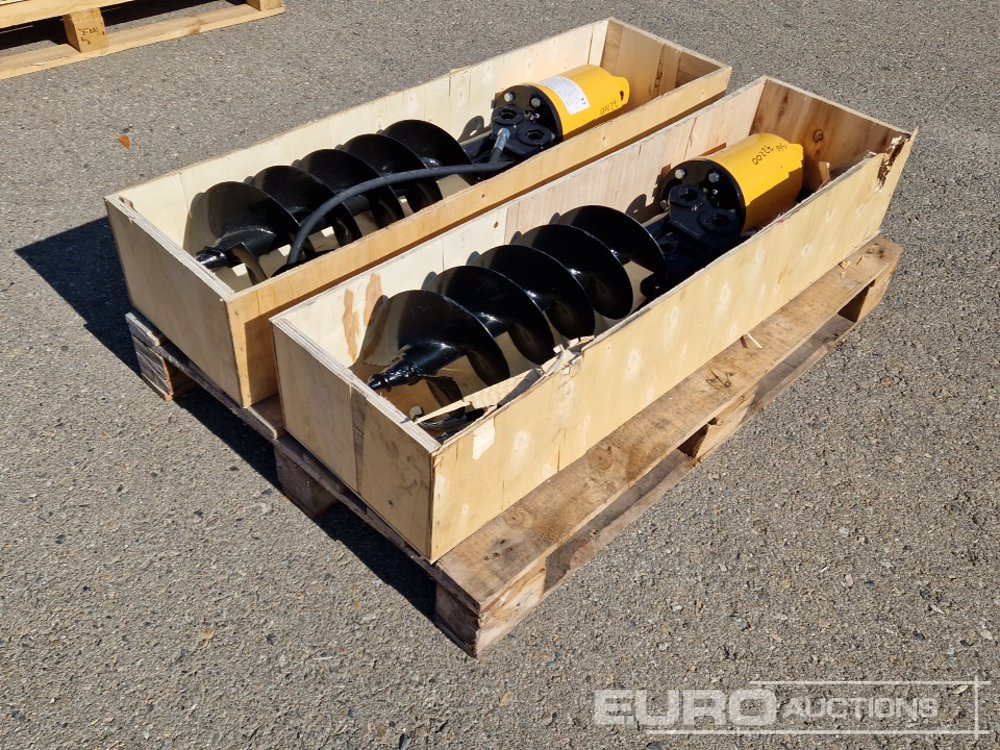 Unused KV200 Auger to suit Mini Excavator (2 of) / Ahoyador (2 of) - Erdbohrer für Minibagger: das Bild 1 Unused KV200 Auger to suit Mini Excavator (2 of) / Ahoyador (2 of) - Erdbohrer für Minibagger: das Bild 1