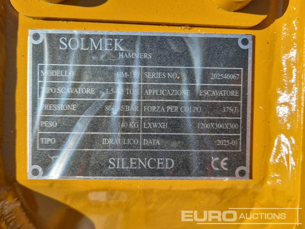 Schaufel, Zustand - NEU Unused Set of 30" Ditching, 8" Digging Bucket, Hydraulic Breaker to suit JPC Excavator / Conjunto Cazos de 800mm y 200mm y Martillo Solmek HM-150para Excavadora JPC: das Bild 10