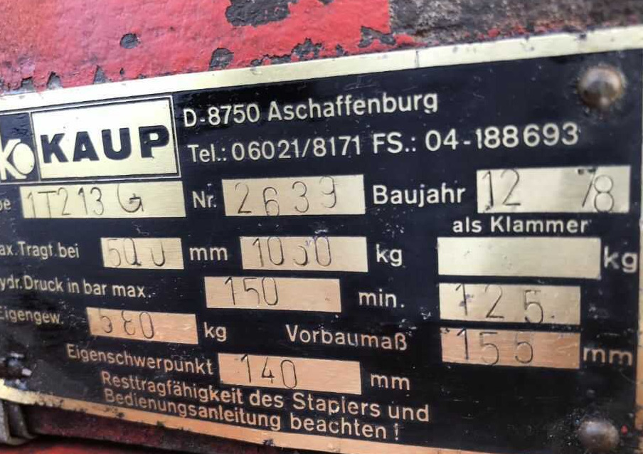 Kaup 1T213G, Kartonklammer - Klammergeräte für Flurförderzeug: das Bild 1 Kaup 1T213G, Kartonklammer - Klammergeräte für Flurförderzeug: das Bild 1