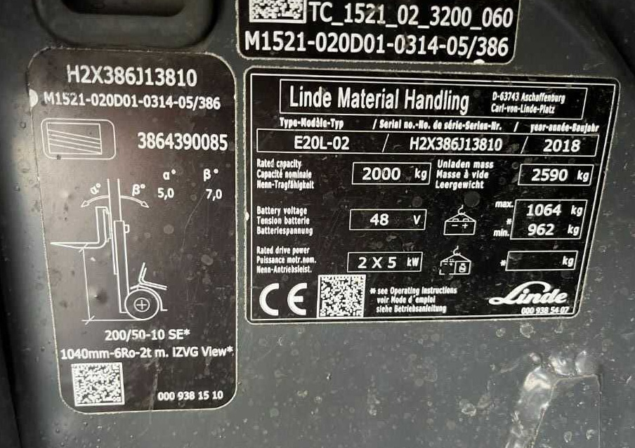 Linde E20L-02 - Elektrostapler: das Bild 4 Linde E20L-02 - Elektrostapler: das Bild 4