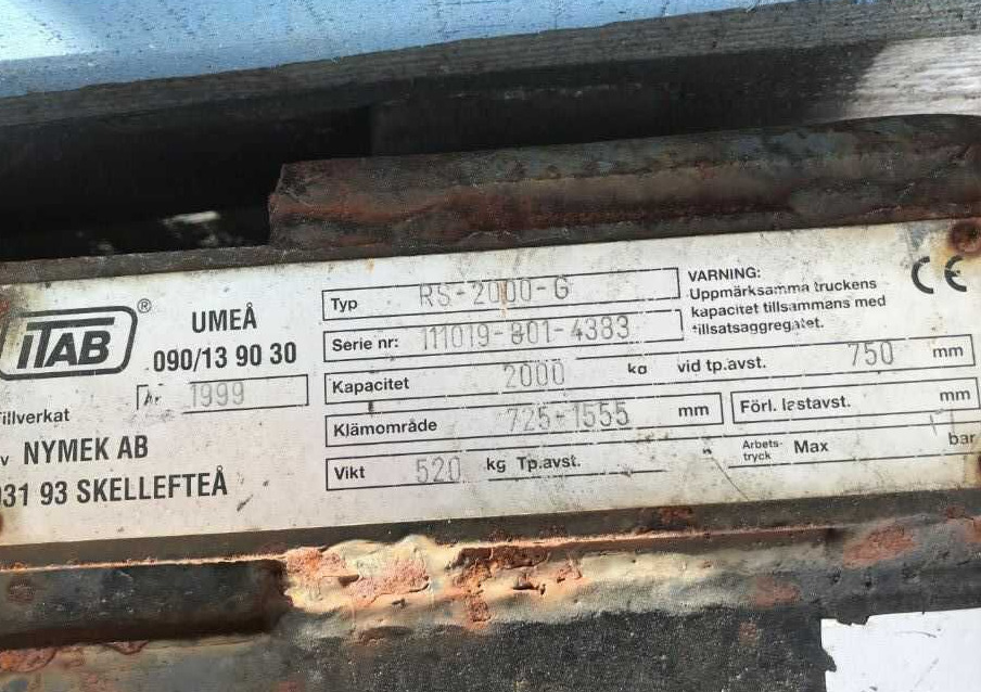 TAB RS-200-G - Klammergeräte für Gabelstapler: das Bild 1 TAB RS-200-G - Klammergeräte für Gabelstapler: das Bild 1