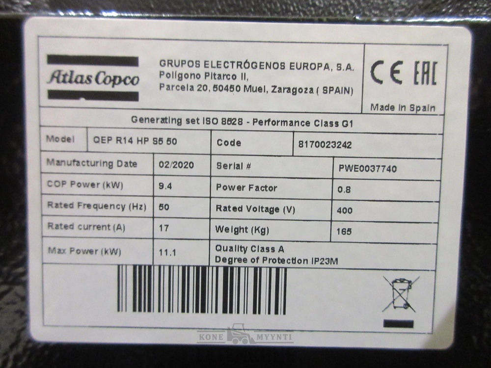 Stromgenerator Atlas Copco QEP R14 Bensa Generaattori: das Bild 19