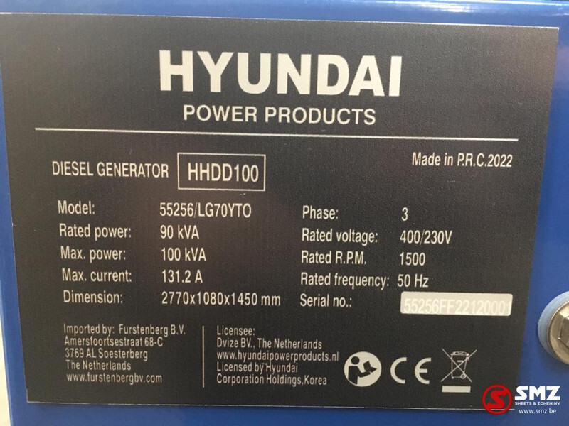 Stromgenerator, Zustand - NEU Hyundai Stroomgroep Hyundai 100KVA HHDD100: das Bild 8