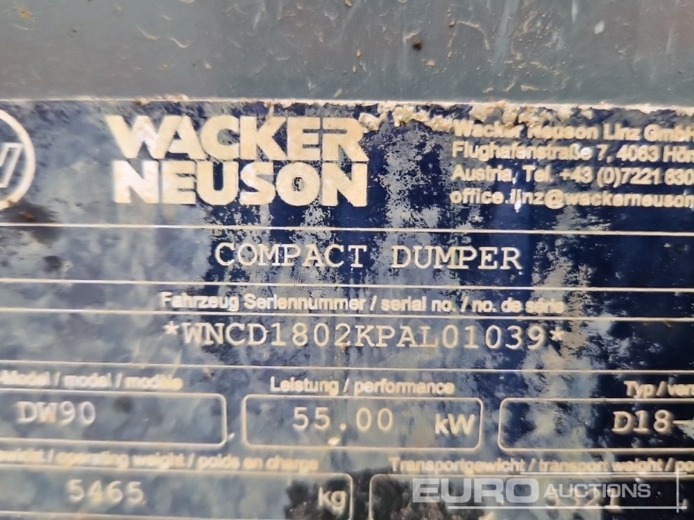 Mini-Kipper 2018 Wacker Neuson DW90: das Bild 43