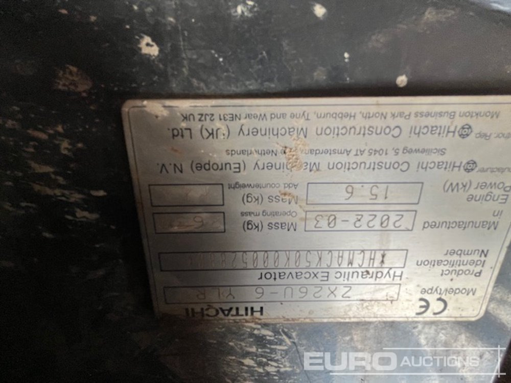 2022 Hitachi ZX26U-6 YLR - Minibagger: das Bild 5 2022 Hitachi ZX26U-6 YLR - Minibagger: das Bild 5