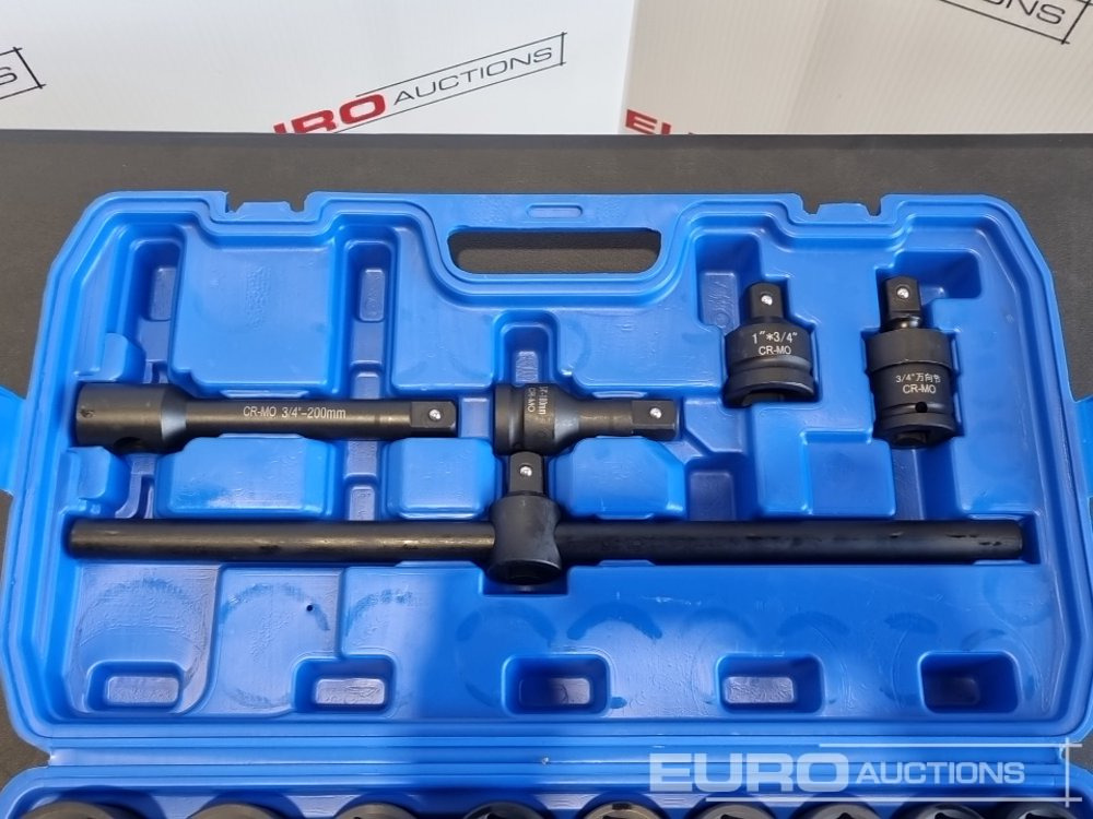 Boss 3/4" 30pc Heavy Duty Pneumatic Socket Set, 4" Connecting Rod, 8" Connecting Rod, Ratchet Wrench, 20" Sliding Rod, 18" Bending Rod Universal Coupling, Adapter1-3/4" - Baugeräte: das Bild 4 Boss 3/4" 30pc Heavy Duty Pneumatic Socket Set, 4" Connecting Rod, 8" Connecting Rod, Ratchet Wrench, 20" Sliding Rod, 18" Bending Rod Universal Coupling, Adapter1-3/4" - Baugeräte: das Bild 4