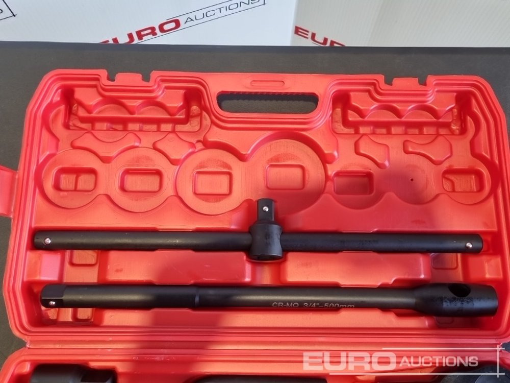 Unused Boss 3/4" 26pc Heavy Duty Pneumatic Socket Set, 4" Connecting Rod, 8" Connecting Rod Quick Ratchet Wrench, 20" Sliding Road, L Handle Sliding Head Extension Bar - Baugeräte: das Bild 5 Unused Boss 3/4" 26pc Heavy Duty Pneumatic Socket Set, 4" Connecting Rod, 8" Connecting Rod Quick Ratchet Wrench, 20" Sliding Road, L Handle Sliding Head Extension Bar - Baugeräte: das Bild 5