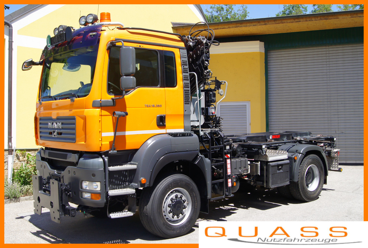 MAN TGA 18.360 BL 4x4/Euro4/TÜV/HIAB 111/MULTILIFT/Winterdienst - Seil Abrollkipper, Autokran: das Bild 1 MAN TGA 18.360 BL 4x4/Euro4/TÜV/HIAB 111/MULTILIFT/Winterdienst - Seil Abrollkipper, Autokran: das Bild 1