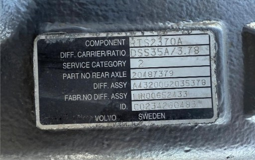 VOLVO DIFFERENTIAL GROUPS VSP-20701332, 20487379 - Differenzial Getriebe für LKW: das Bild 4 VOLVO DIFFERENTIAL GROUPS VSP-20701332, 20487379 - Differenzial Getriebe für LKW: das Bild 4