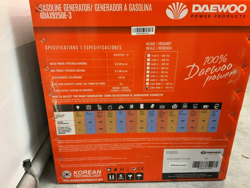 Daewoo GDAX9250E-3 - Stromgenerator: das Bild 5 Daewoo GDAX9250E-3 - Stromgenerator: das Bild 5