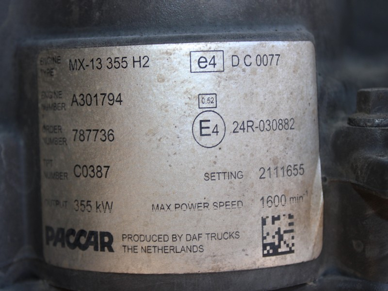 MOTOR DAF XF106 MX-13 355 H2 480CP EURO 6 2111655 - Motor für LKW: das Bild 5 MOTOR DAF XF106 MX-13 355 H2 480CP EURO 6 2111655 - Motor für LKW: das Bild 5