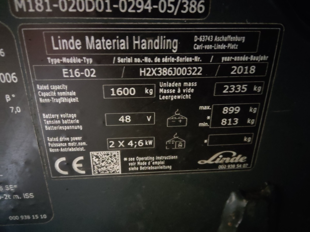 Linde E16-02 - Elektrostapler: das Bild 5 Linde E16-02 - Elektrostapler: das Bild 5