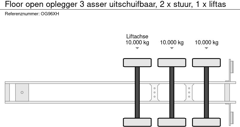 Pritschenauflieger/ Plattformauflieger Floor open oplegger 3 asser uitschuifbaar, 2 x stuur, 1 x liftas: das Bild 8